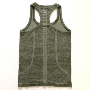 Lululemon Women White Everglades Field Green Swiftly Speed Racerback Tank Top 6